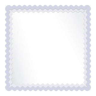 Fleur Home x Chairish Carnival Chaos Square Mirror in Spring Iris, 36x36 For Sale