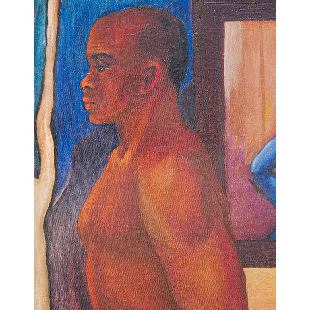 Warm-Toned Abstract Figurative Portrait of Boxer Jack Johnson, 1950s For Sale In Houston - Image 6 of 9