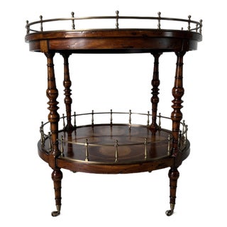 Vintage Theodore Alexander Regency Style Two Tier Accent Table With Brass For Sale
