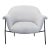 Four Hands Modern Lounge Chair With White Bouclé Fabric and Metal Legs For Sale