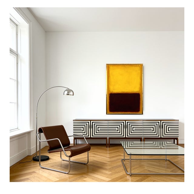 Modular sideboard, Poland, 1970s Possibility of any combination three cabinets with a shelf Black new glass on each side....