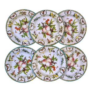 Early 21st Century Enameled Tin English Duke of Gloucester Plates - Set of 6