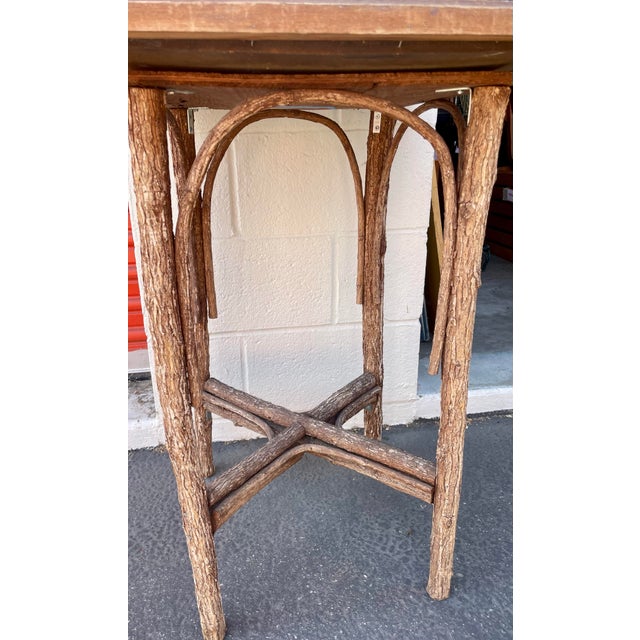 Vintage Adirondack Willow Twig Parcheesi Game Table With Painted Board For Sale In Los Angeles - Image 6 of 7