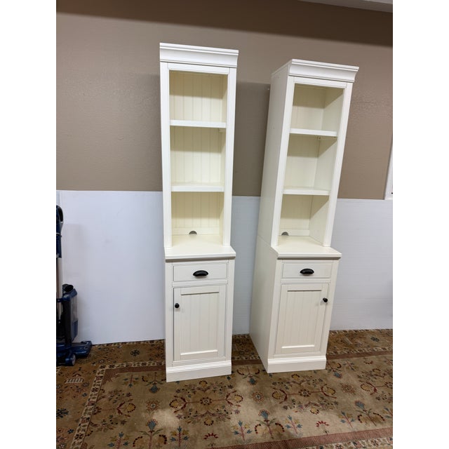 Pottery Barn Aubrey Storage Shelf With Cabinet, Pair For Sale - Image 9 of 12