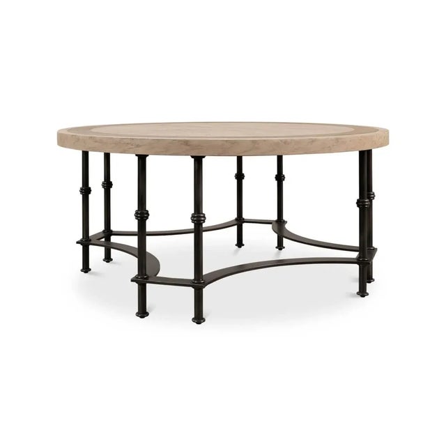 Industrial Round Cocktail Table For Sale - Image 4 of 10