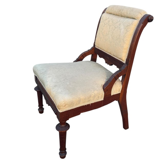 Eastlake Parlor Chair With Burled Detail For Sale - Image 10 of 12
