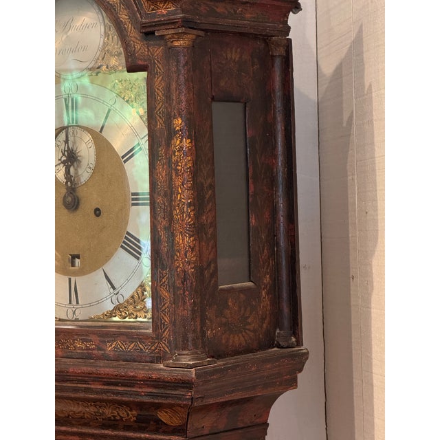 18th Century English Chinoiserie Decorated Tall Case Clock For Sale - Image 6 of 16