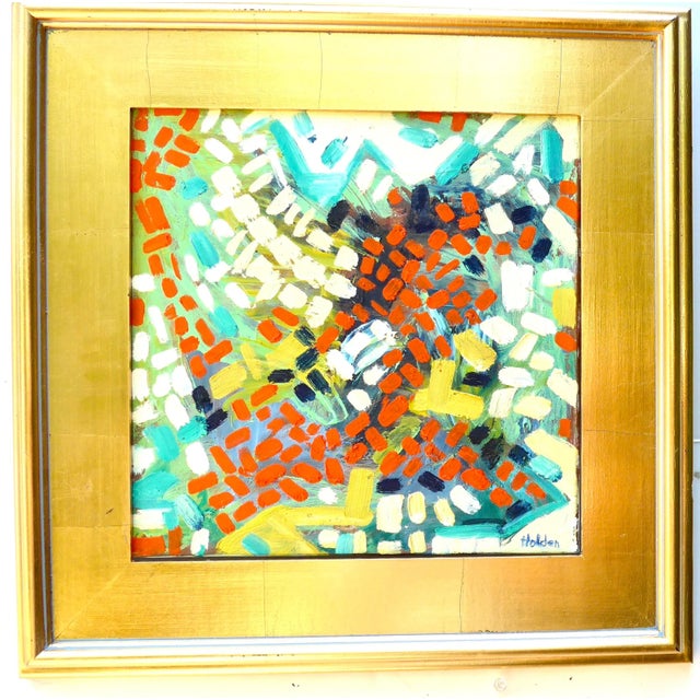 Textile "Kaleidescope" Abstract Oil Painting Martha Holden For Sale - Image 7 of 7