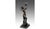 This bronze sculpture depicts a Native American in an upright, dignified pose, wearing the traditional attire of the North...