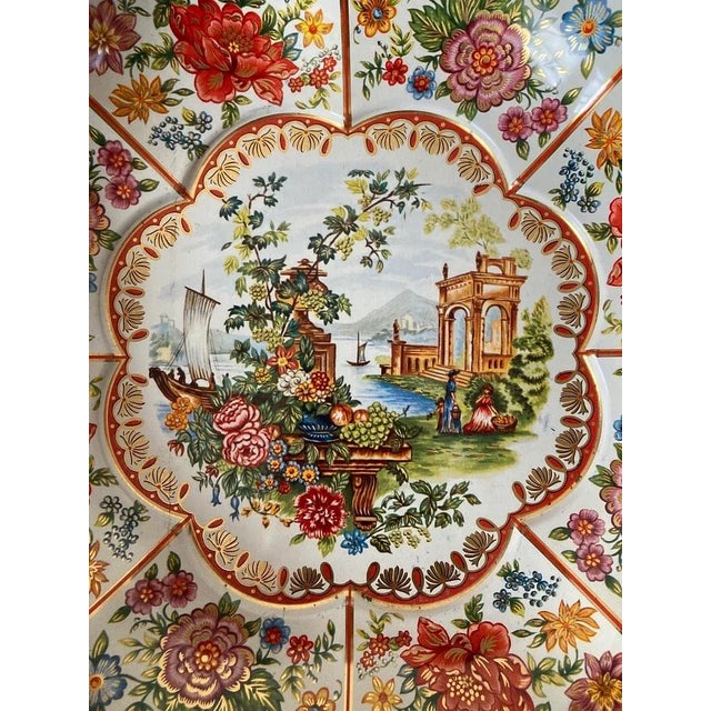 Metal English Victorian Toleware Bowl, Plate or Tray by Daher- Large For Sale - Image 7 of 12