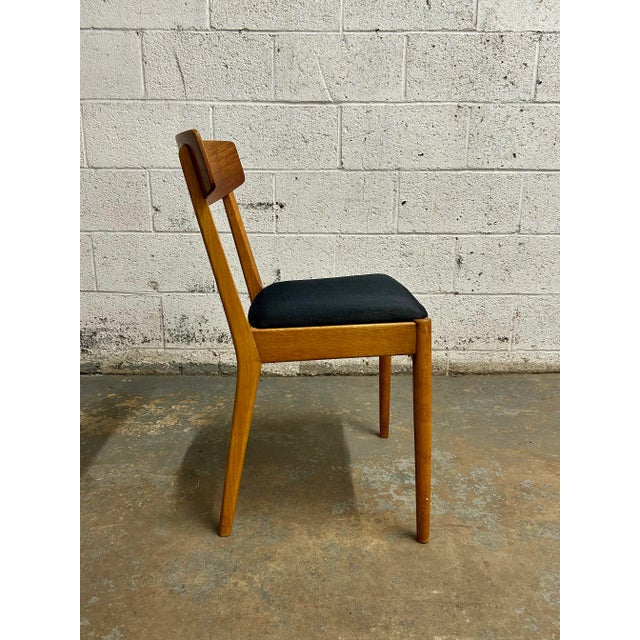 Wood Set of 4 Danish Mid Century Modern Teak Back Oak Frame Dining Chairs 1960’s For Sale - Image 7 of 9