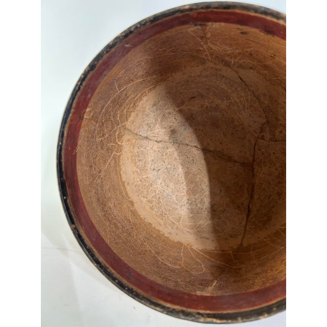 Ceramic Mayan Polychrome Vessel With Stripe Motif, Late Classic, Circa 600-900 Common Era For Sale - Image 7 of 9