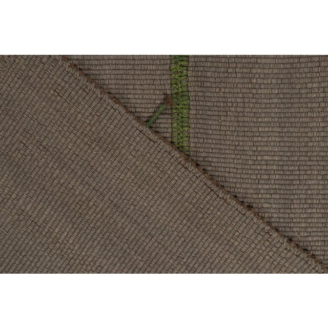 Textile Rug & Kilim’s Contemporary Kilim in Gray With Green and Beige-Brown Accents For Sale - Image 7 of 8