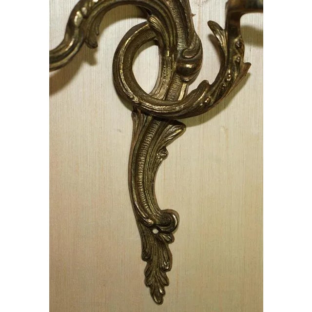 Large Vintage French Bronze Candle Wall Lights, 1920s, Set of 2 For Sale - Image 11 of 18