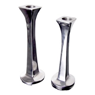 Spanish Brutalist Candlesticks from Arte3, 1980, Set of 2 For Sale