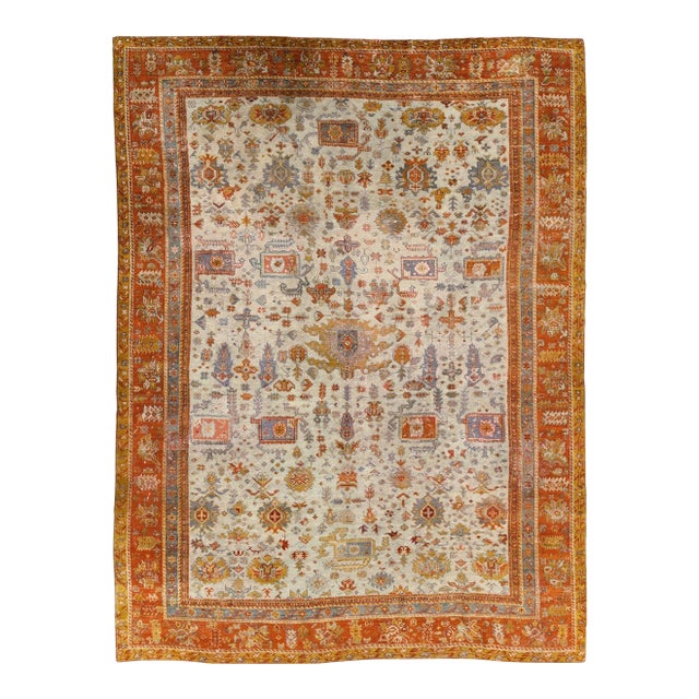 Galerie Shabab Collection Early 20th Century Turkish Oushak Room Size Carpet For Sale