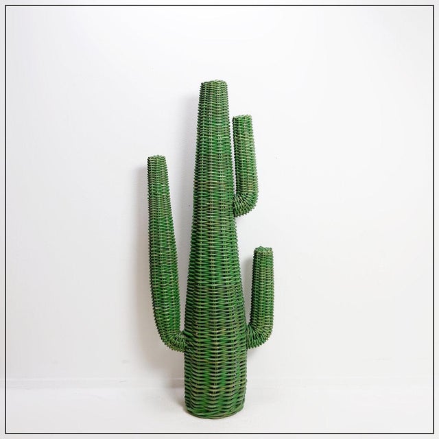 Hand-Woven Rattan Saguaro Cactus Sculpture, 1970s For Sale - Image 14 of 14