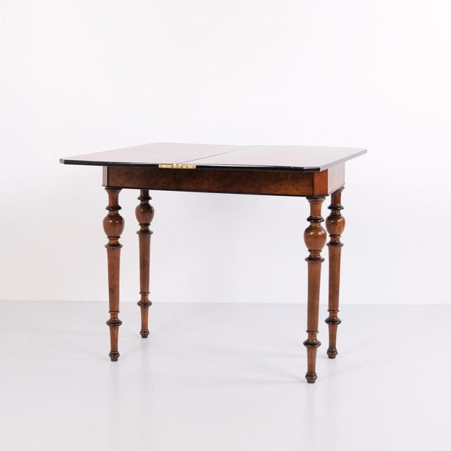 Antique Games Table in Mahogany and Walnut with Brass Fittings, 1860s For Sale - Image 5 of 12