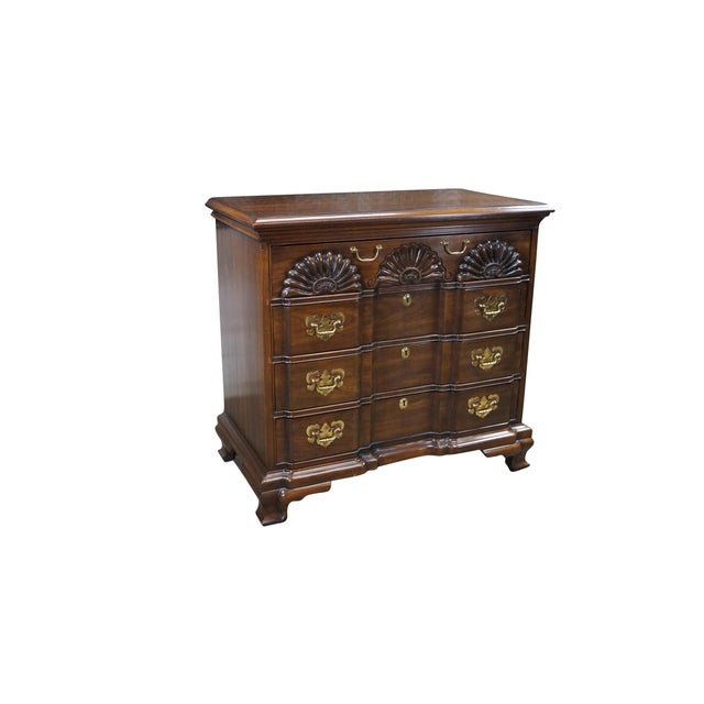 Chippendale 1970s Harden Georgian Chippendale Style Cherry Goddard Block Front Chest of Drawers For Sale - Image 3 of 18