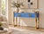 Wood Italian Console Table in Blue Murano Glass and Brass from Justfurnituress SRL For Sale - Image 7 of 10