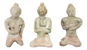 14th or 15th Century Ceramic Fertility Figures from Thailand - Set of 3