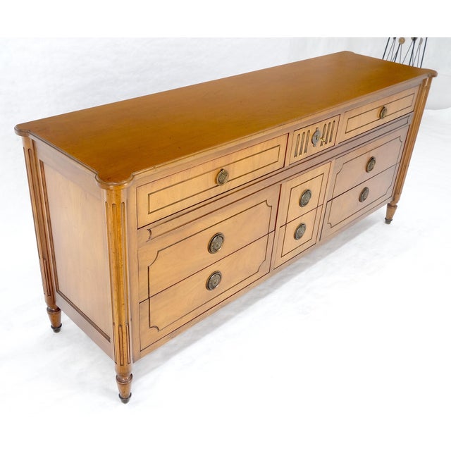 Baker Fruitwood 72" Long 9 Drawers Dresser Credenza Cabinet MINT! For Sale - Image 9 of 18