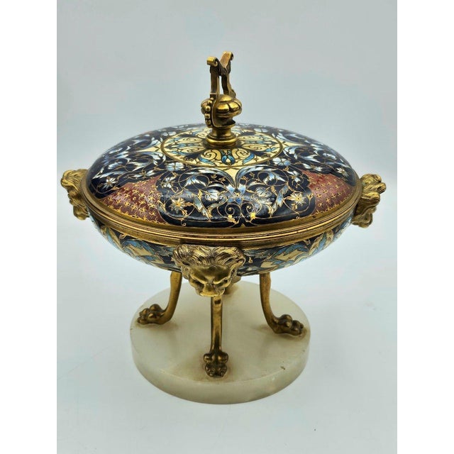 Candy Holder Gilt Bronze and Polychrome Cloisonné Enamel from F. Barbedienne For Sale - Image 6 of 9