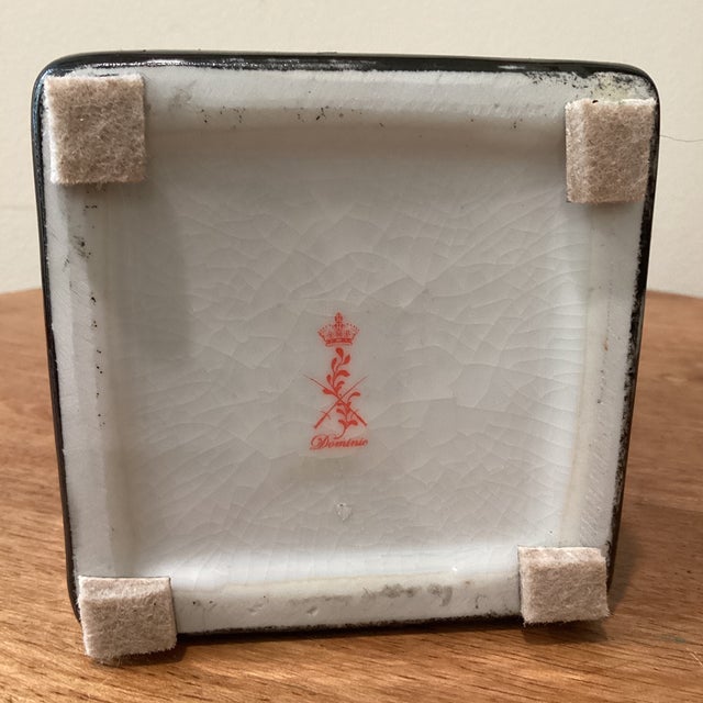 Ink Blue Mid 20th Century Dominic Chinese Cobalt Blue Porcelain Lidded Jar 24k Gold Ornament For Sale - Image 8 of 12