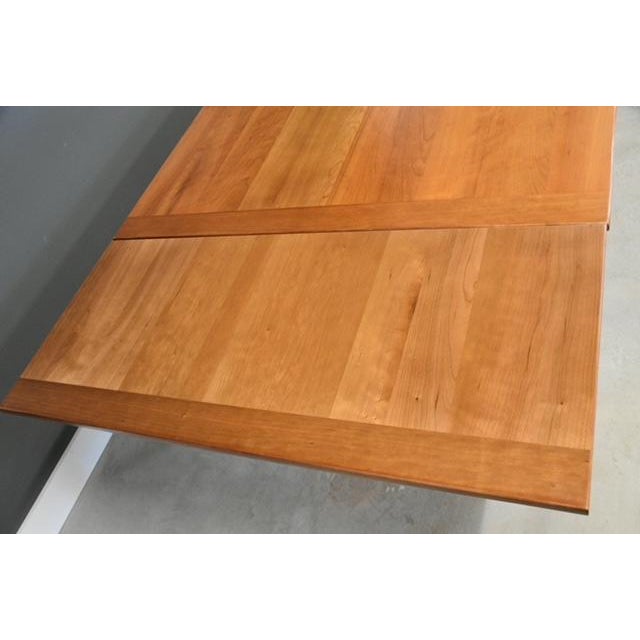 Brown 1960s Refinished 72”-111” Danish Modern Cherry Draw Leaf Dining Table For Sale - Image 8 of 11