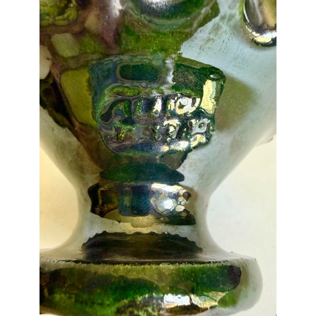 Vintage Tito Úbeda Spanish Green Glazed Pottery Candlesticks – Pair For Sale - Image 9 of 10