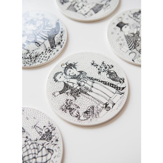 All plates are in perfect condition. 6 are red and 6 are black. As shown in the pictures. This piece has an attribution...