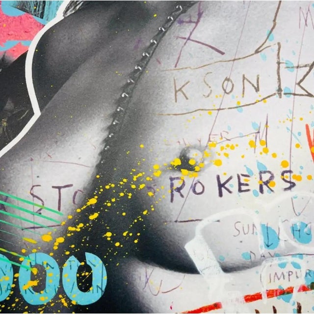 Sculpture Materials Kate Moss, a Street Art Mixed Media on Paper, Embellished by Hand by Airoh For Sale - Image 7 of 11