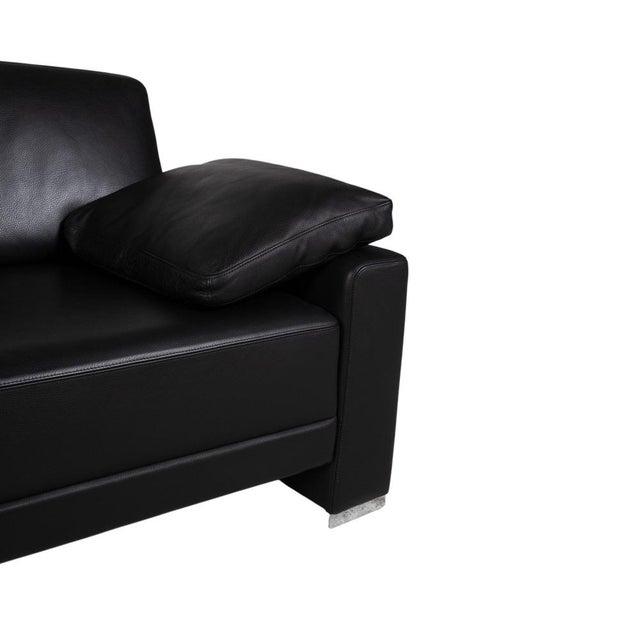 Alba 3-Seater Sofa in Black Leather from Brühl For Sale - Image 6 of 15