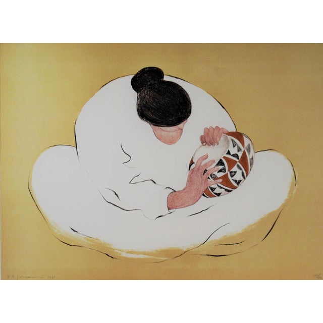 This artwork titled "Benita" first state, 1981 Is an original lithograph on Wove paper by renown Navajo artist Rudolph...