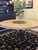2000 - 2009 Arhaus Italian Travertine Mosaic Dining Table, 54" Round, Wrought Iron Base For Sale - Image 5 of 8