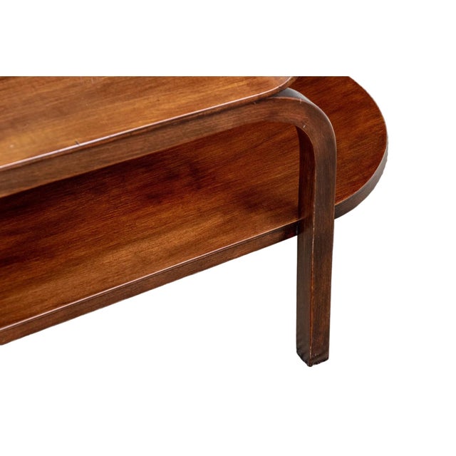 1940s 1940s McM/Art Deco Two Tier Wood Accent Table Attributed to Thonet-Mundus For Sale - Image 5 of 7