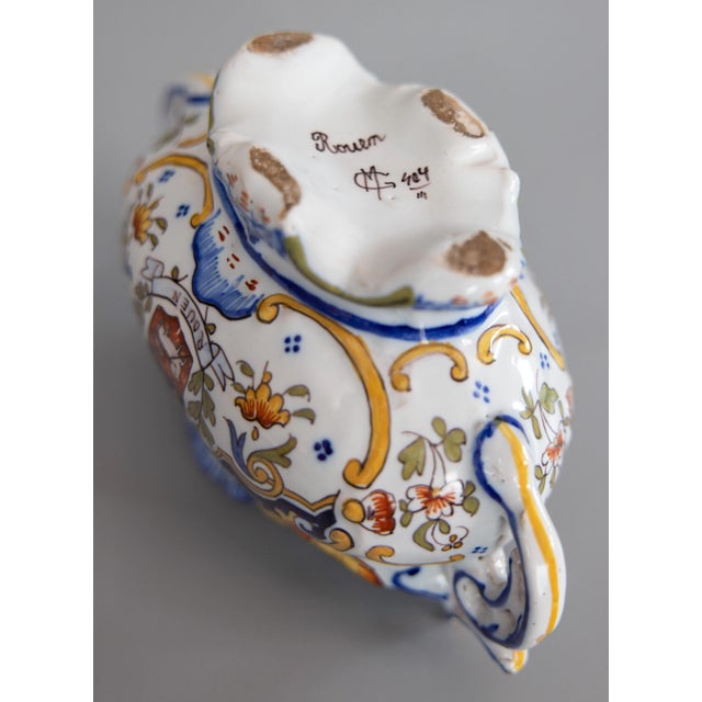 White Antique French Rouen Faience Jardiniere Cachepot For Sale - Image 8 of 9