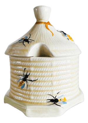Vintage Beehive Honey Pot from Crown Devon, 1930s