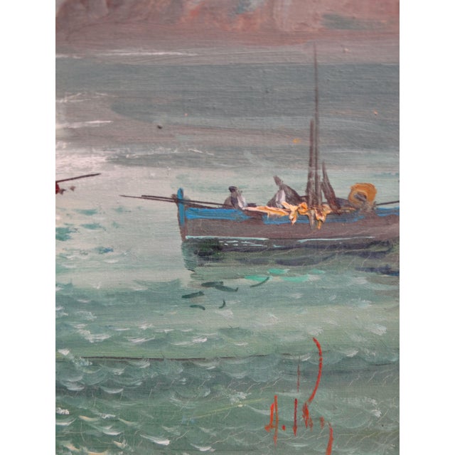 Impressionist Oil 'Boats on the Coast' Italian School For Sale - Image 10 of 12