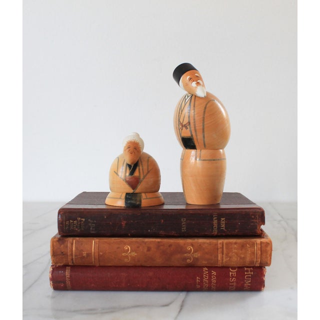 Mid 20th Century Vintage Kokeshi Dolls Couple - A Pair For Sale - Image 5 of 11