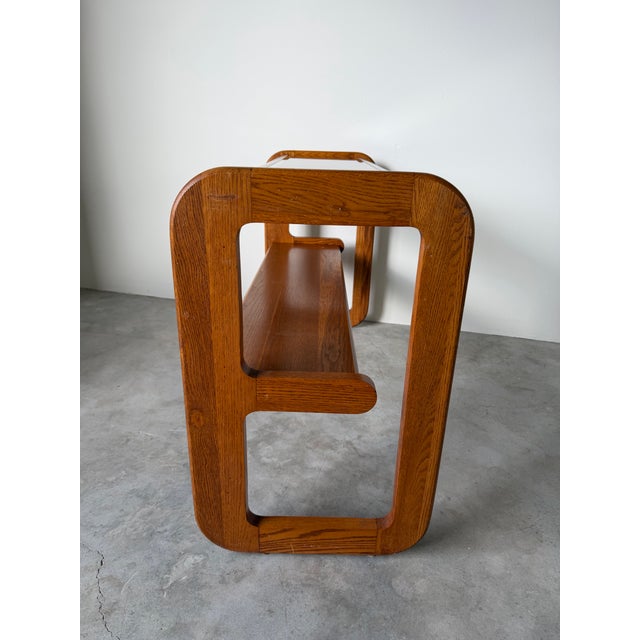 1970s Mid-Century Modern Lou Hodges for Mersman Oak Console / Sofa Table For Sale In Miami - Image 6 of 12