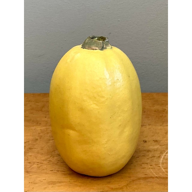 Vintage Yellow Earthenware Gourd For Sale - Image 10 of 12