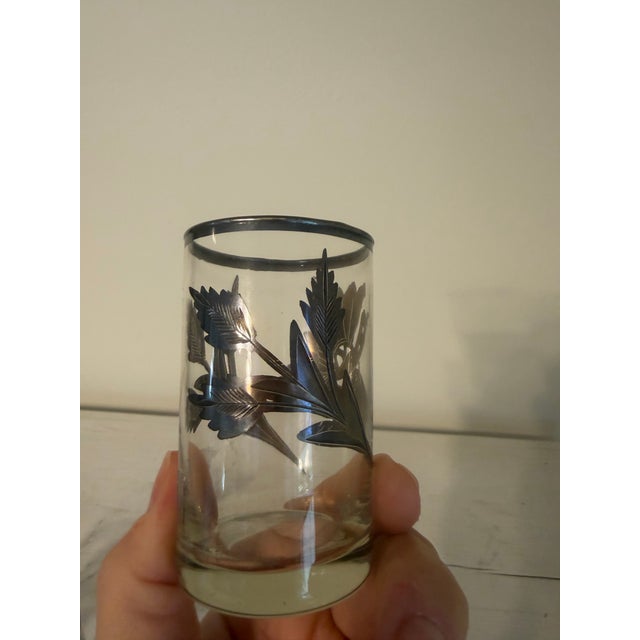 1930s 1930s Silver Inlaid Engraved Shot Glasses - Set of Four For Sale - Image 5 of 7