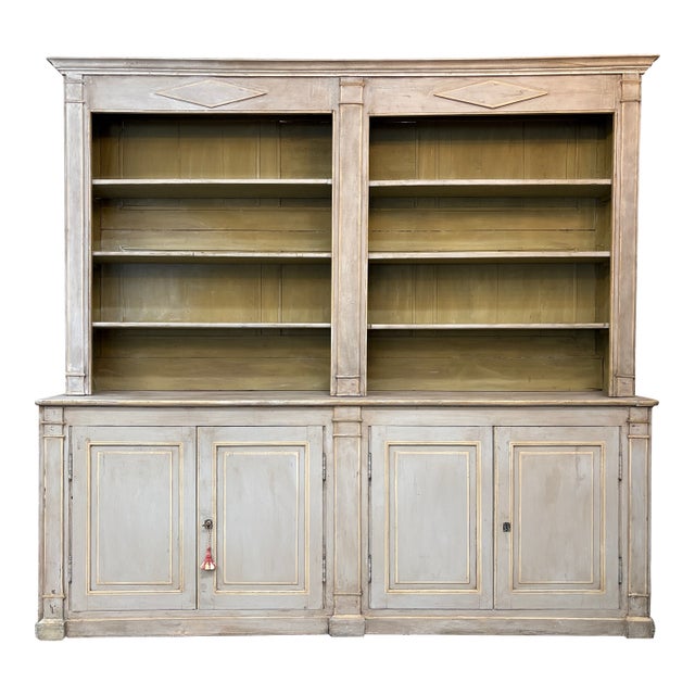 Grand Period French Directoire Painted Bibliotheque/Bookcase For Sale