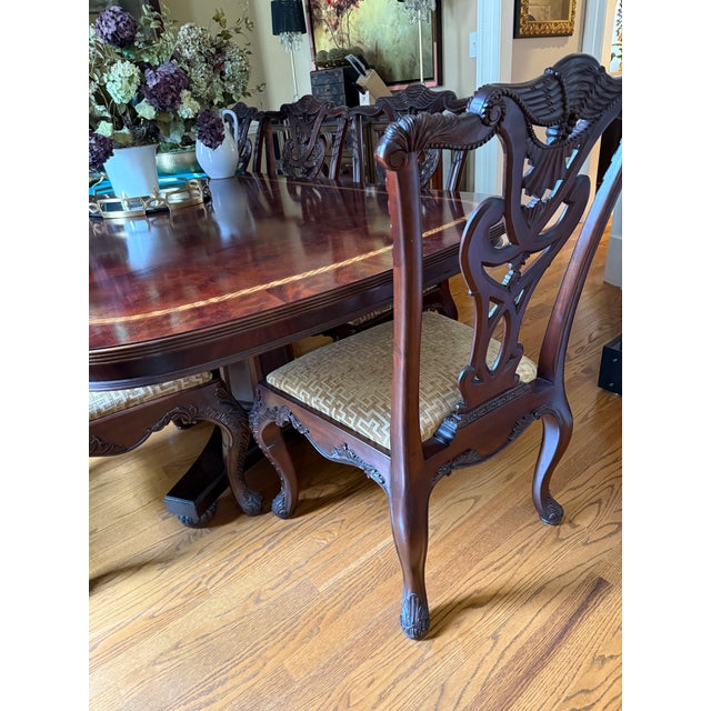 American Set of 8 Henredon Natchez Collection Mahogany Side Chairs For Sale - Image 3 of 9