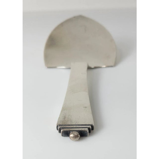 Mid 20th Century Mid-Century Modern Sterling Silver Server in Pyramid Pattern by Georg Jensen For Sale - Image 5 of 9