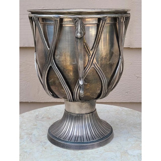 Mid 20th Century Vintage English Silver Plated Trophy Ice Bucket or Jardinière For Sale - Image 5 of 13