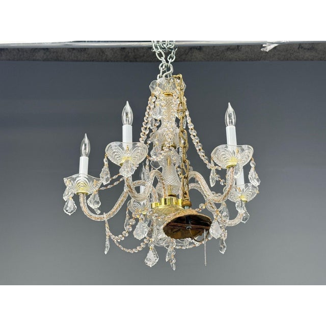 1960s Venetian Style, Large Chandeliers, Brass, Crystal - a Pair For Sale - Image 4 of 17