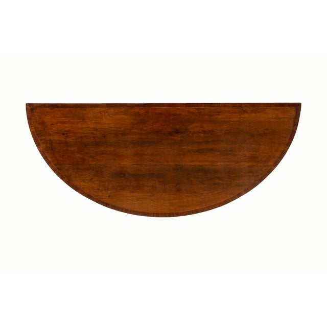 Antique English Yew Demi Lune Side Table, 1700s For Sale - Image 4 of 8