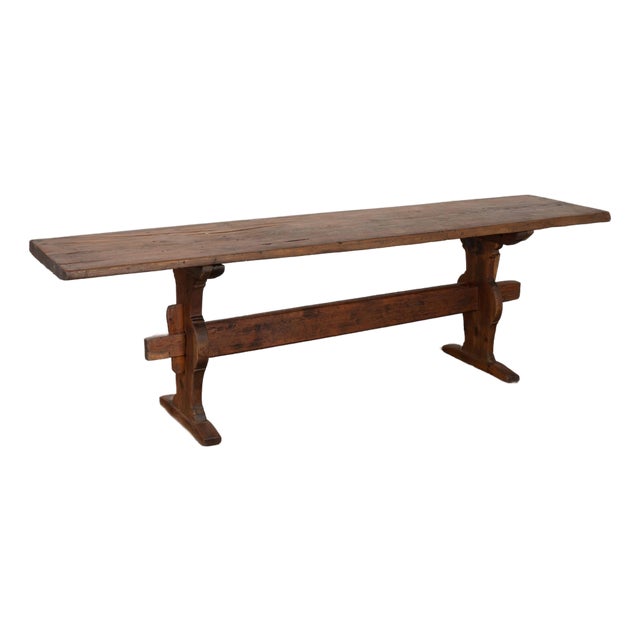 Early 19th Century Swedish Dark Pine Console Table For Sale